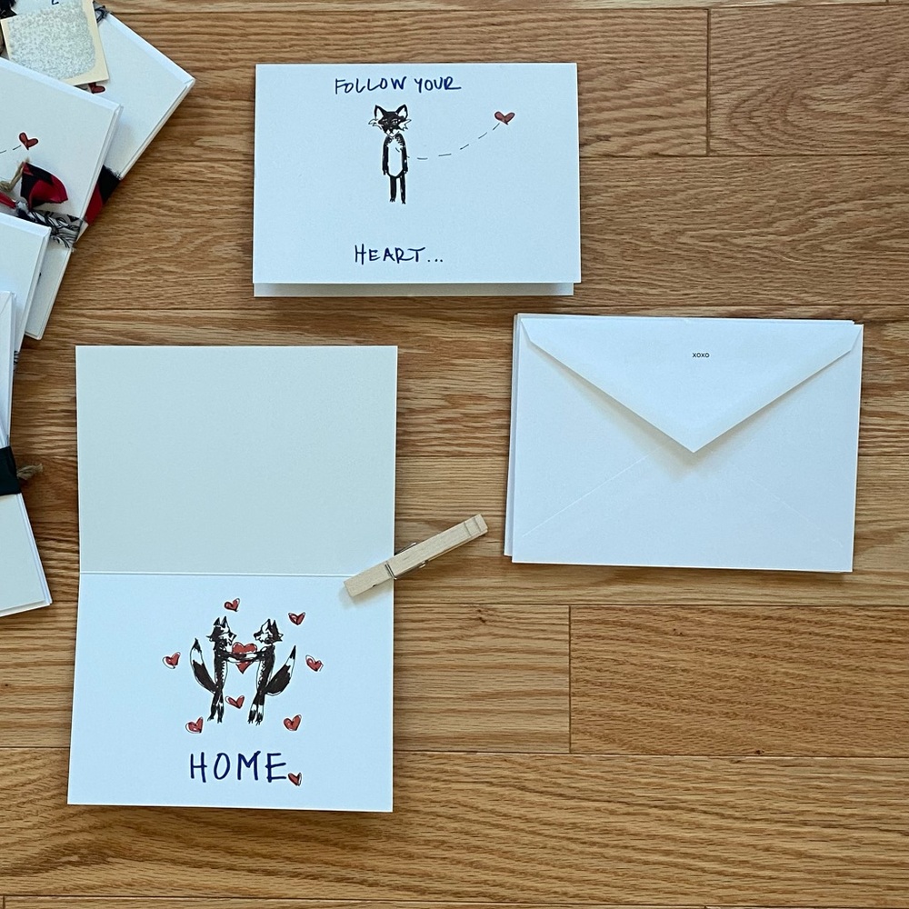 Individual Handmade Fox Valentine’s Day Card